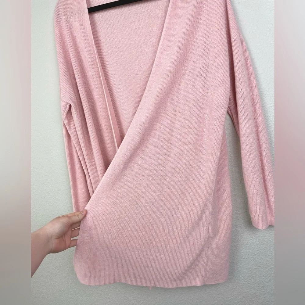 Eileen Fisher Women's Medium Open Front Cardigan Organic Linen Cotton Blush Pink - Picture 7 of 16